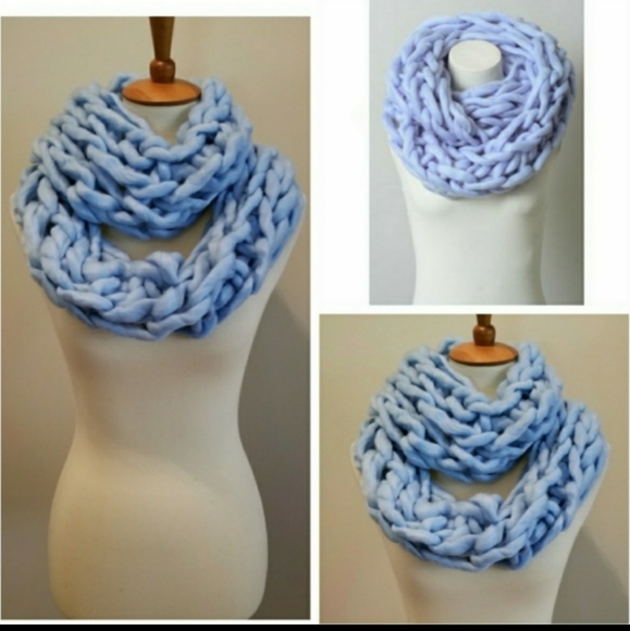 Periwinkle Large Knit Infinity Scarf - Picture 1 of 2
